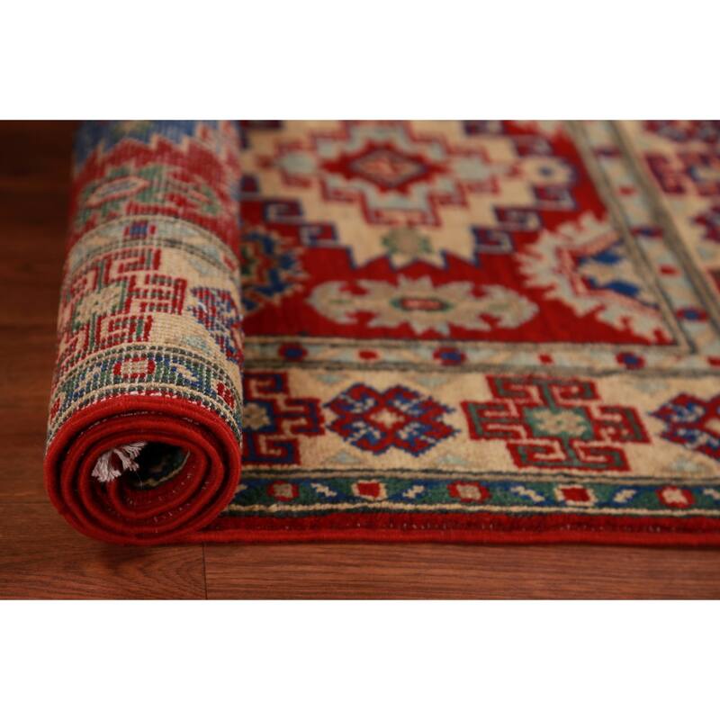 Red Kazak Foyer Rug Oriental Handmade Wool Carpet - 2'7"x 4'0"