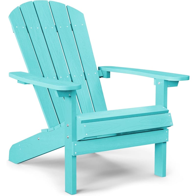 WINSOON All Weather HIPS Outdoor Plastic Adirondack Chair - Aruba Blue