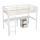 preview thumbnail 10 of 38, Twin Loft Wood Bed.Under-bed Built-in Desk and Storage Cabinet,Classic Wooden Bed Down Table