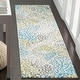 preview thumbnail 27 of 34, SAFAVIEH Watercolor Agafia Medallion Rug 2'3" x 8' Runner - Ivory/Peacock Blue - Runner