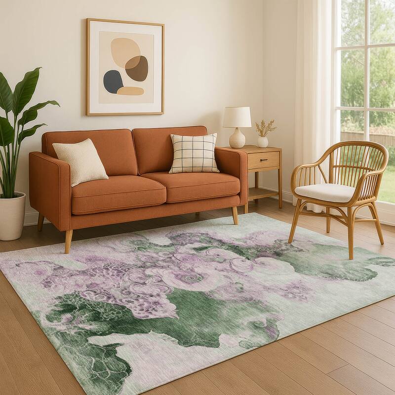 Premium Washable Super Soft Abstract Chic Mayfield Rug - Sage - 8' x 10'