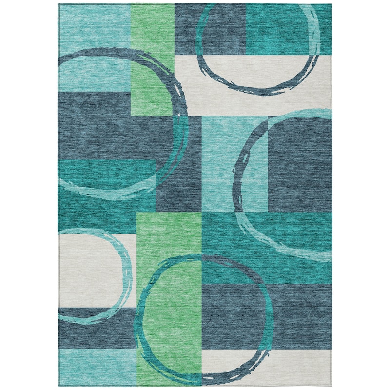 HomeRoots Geometric Modern Rectangle Outdoor Rug