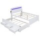 preview thumbnail 10 of 13, Full Size Wooden Platform Bed Captain Bed Space-Saving Heavy Duty Wood Bed Frame with Trundle, 3 Stroage Drawers - White