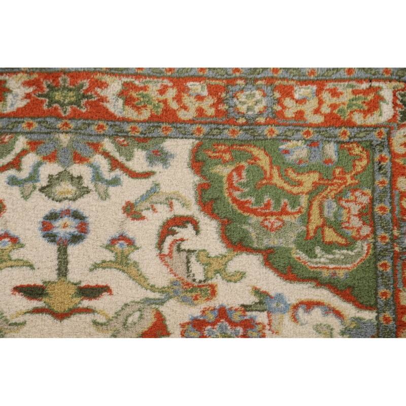 Floral Ivory Kashan Oriental Accent Rug Handmade Wool Carpet - 2'6" x 4'1"
