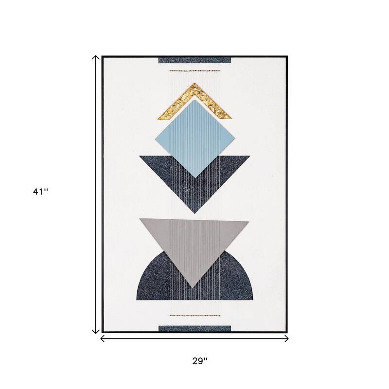 HomeRoots Mod Geo Black Shadowbox Frame Textual Art Wall Art