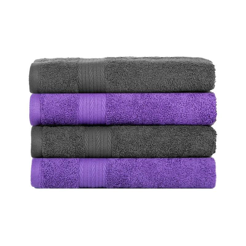 Pure Cotton 600GSM Absorbent Hand Towel 18x28 Inch by Ample Decor - Pack of 4