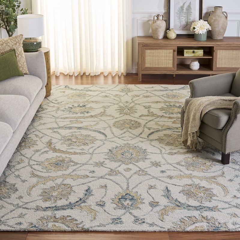 SAFAVIEH Handmade Metro Medrea Wool Rug - 9' x 12' - Ivory/Grey