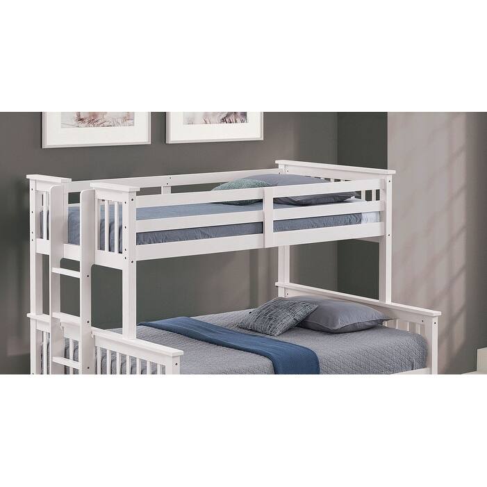 Twin Over Full Bunk Bed with Ladder & Underbed Drawers, White