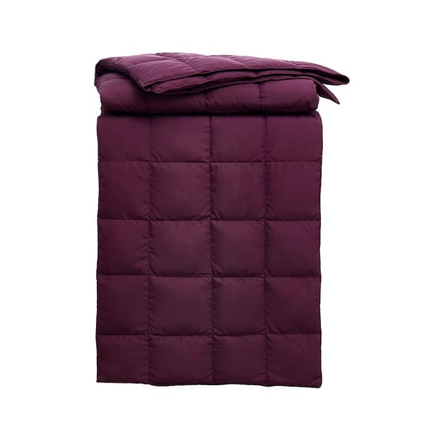 slide 2 of 3, Serta Packable Oversized Down Fiber Throw Plum