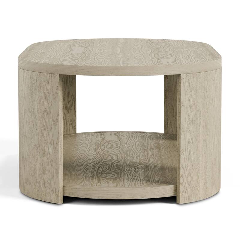 Furniture of America Piez Modern Oak Wooden Oval Cocktail Table with Casters
