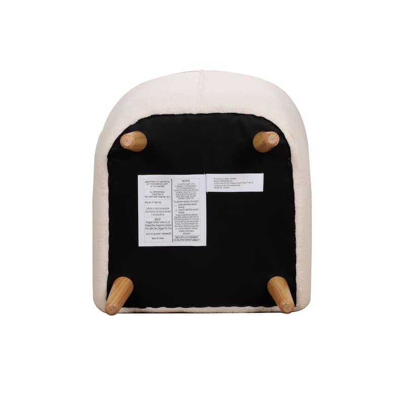 White Teddy Club Kids Arm Chair with Foam Seat and Washable Fabric