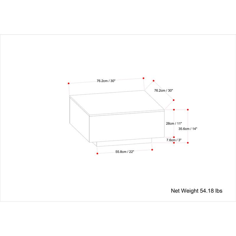 WYNDENHALL Clinton SOLID MANGO WOOD 30 inch Wide Square Modern Square Coffee Table in Natural, Fully Assembled