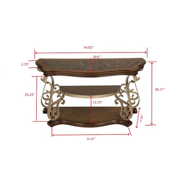 dimension image slide 1 of 3, End table,marble paper top