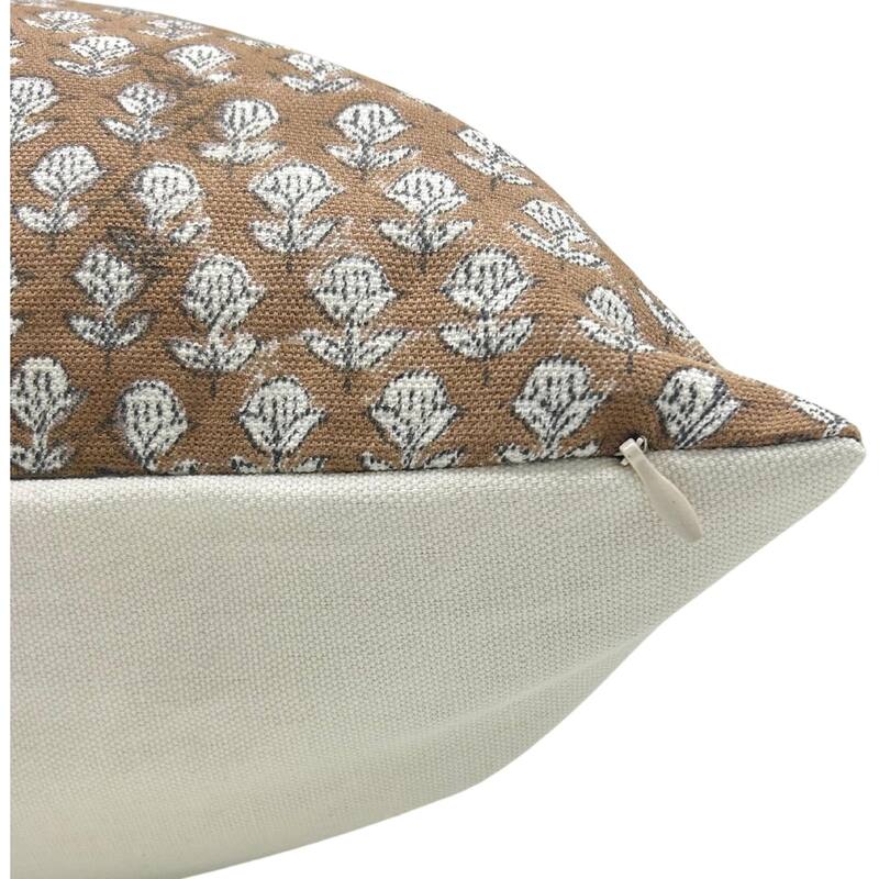 Fabdivine Brown Cotton Fall Summer Decor Pillow Cover Sofa Bedroom Accent, Tarangani