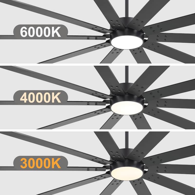 84-Inch Reversible 10-Blade Ceiling Fan with Light Kit and Remote