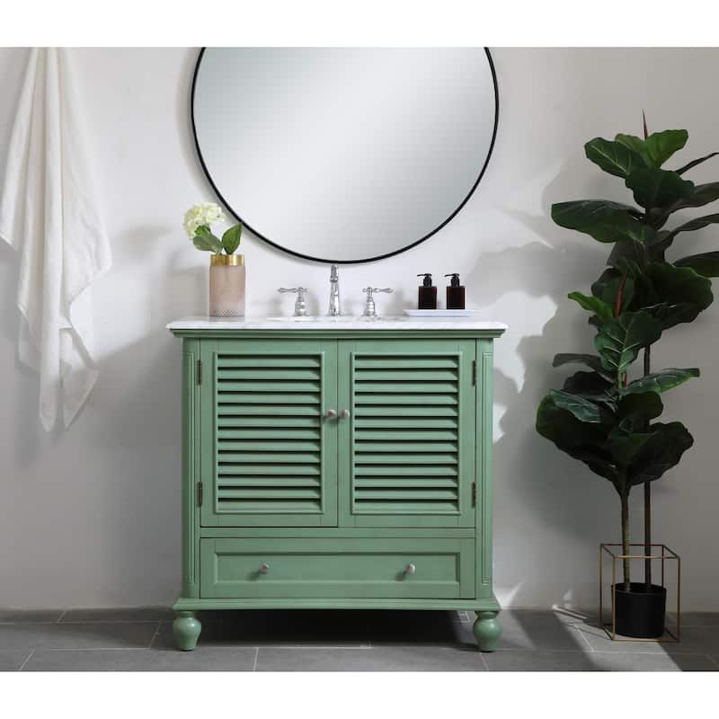 Core 36 - 48 Inch Single Bathroom Vanity - 36 Inches - Vintage Mint