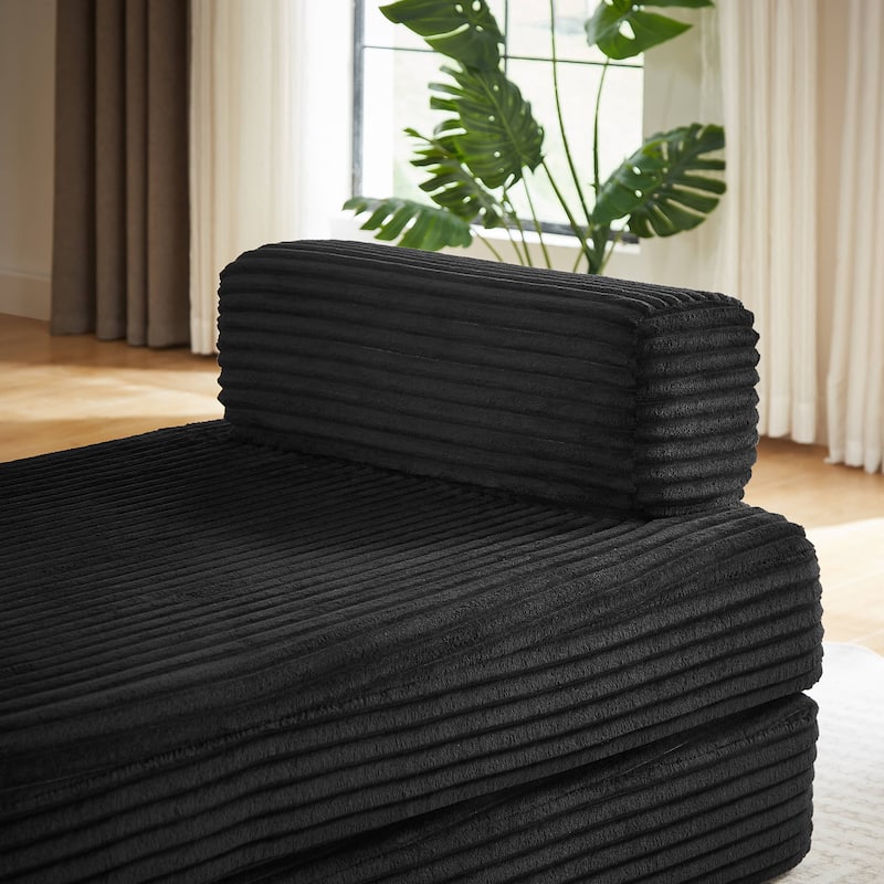 Rossetta Modern Modular Classic Color Scheme Corduroy Fabric Boneless Loveseat Sofa, No Assembly