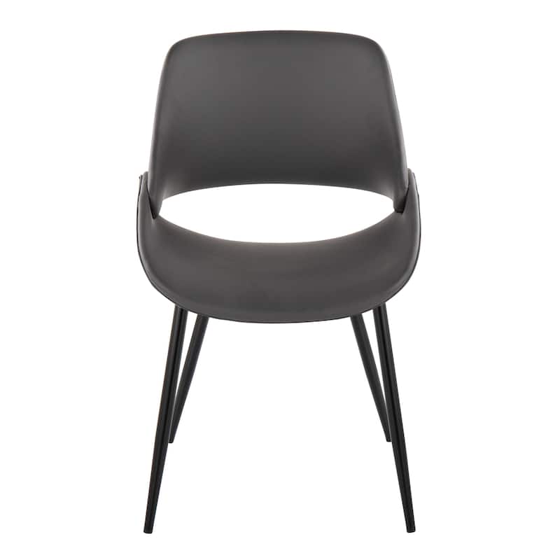 Carson Carrington Svellingen Dining Chair with Tapered Metal Legs (Set of 2) - Grey Faux Leather/Black Metal