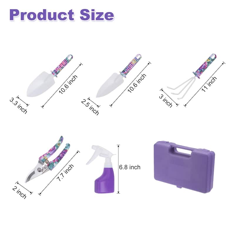 1 Set Garden Tool Set 5 Pieces Plastic Kits for Gardening, Purple - Purple