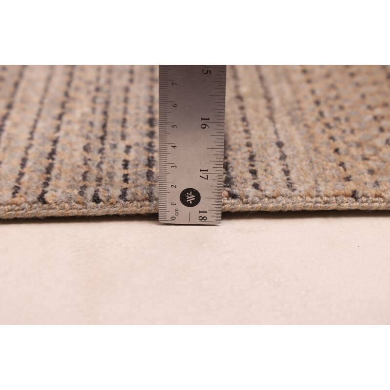 ECARPETGALLERY Hand-knotted Finest Silk Shadow Taupe Viscose, Wool Rug - 6'0 x 9'0