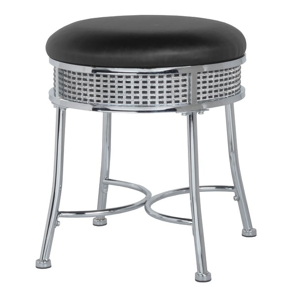 Hillsdale Furniture Venice Backless Metal Vanity Stool w Faux