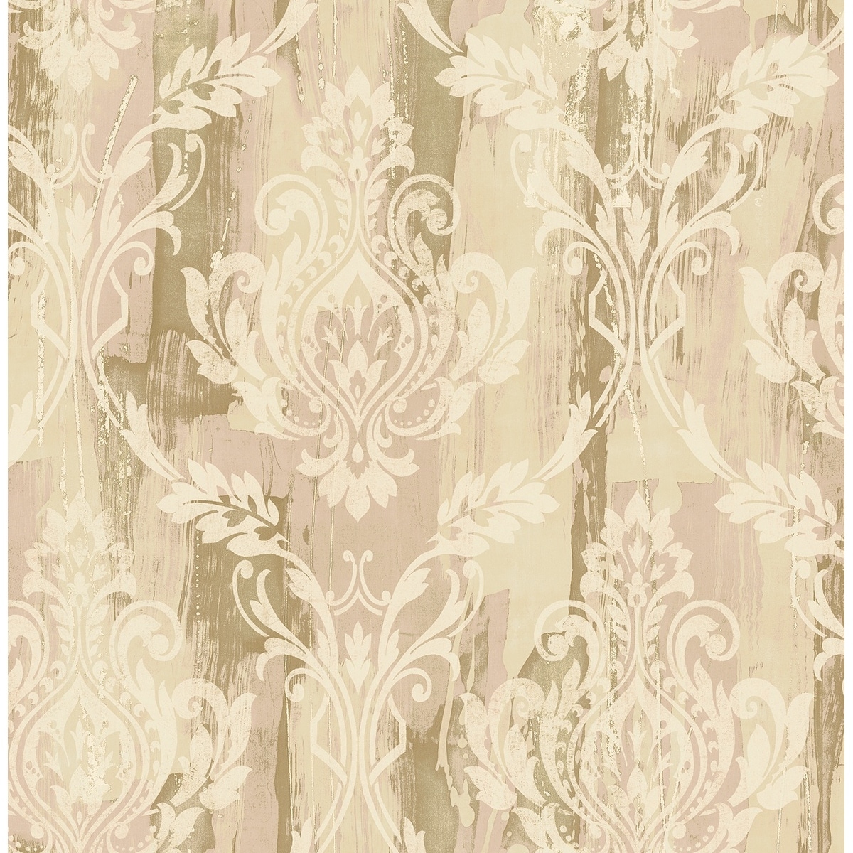 Seabrook Designs Kemper Damask Unpasted Wallpaper