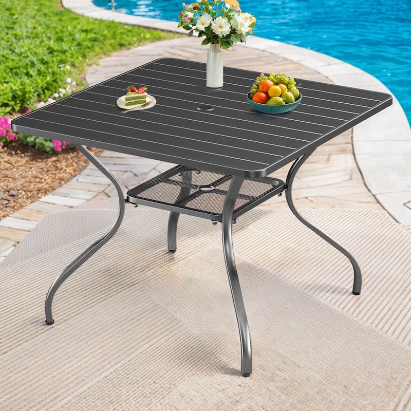Outdoor Patio Glider Chairs Beige Cushion Set - One Coffee Table