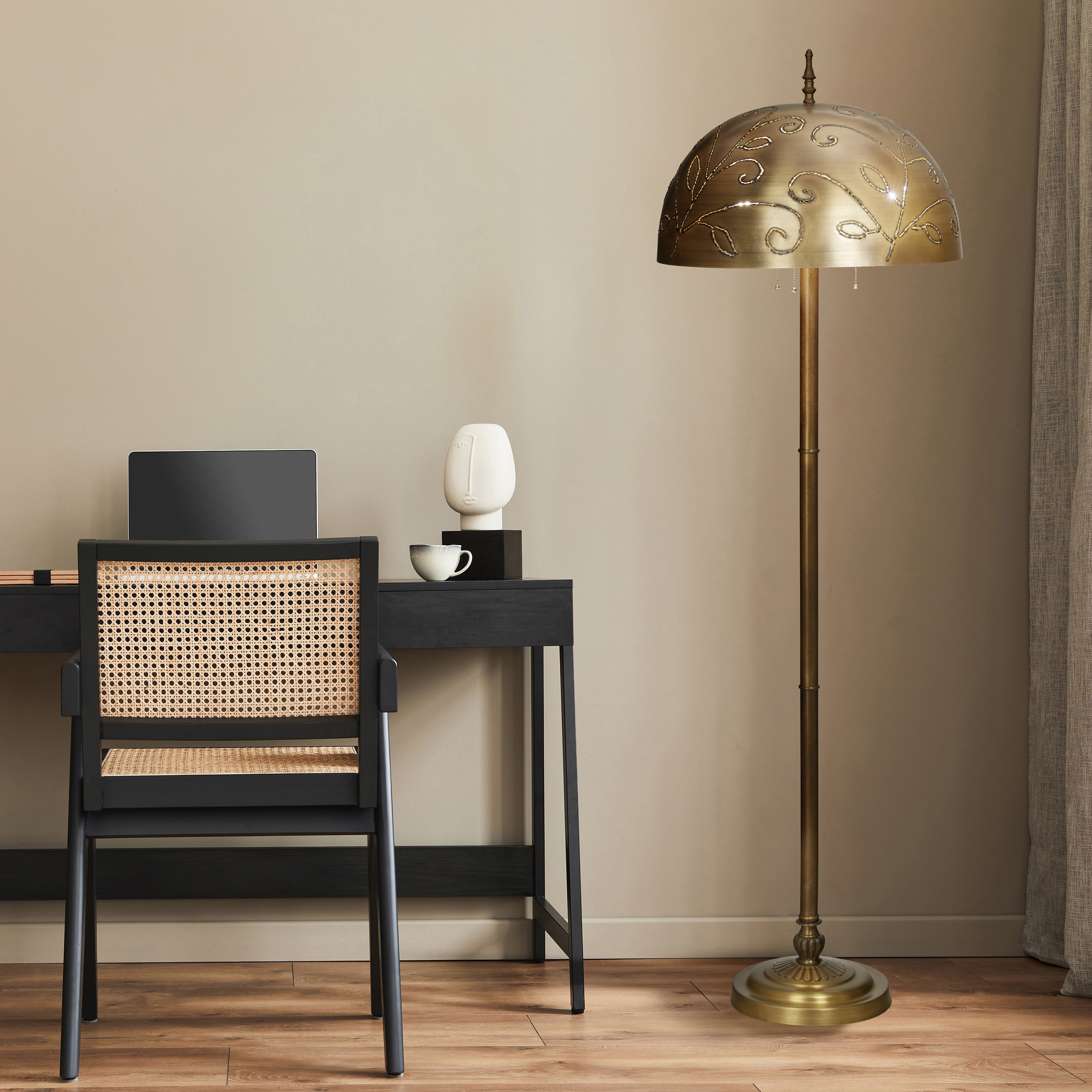 62.25 Kona Mid-century Modern Tripod Floor Lamp With Drum Shade