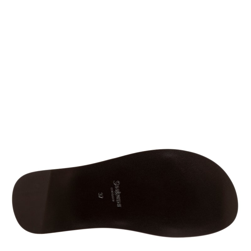 Saint Laurent Culver Slide Sandal - Dark Brown