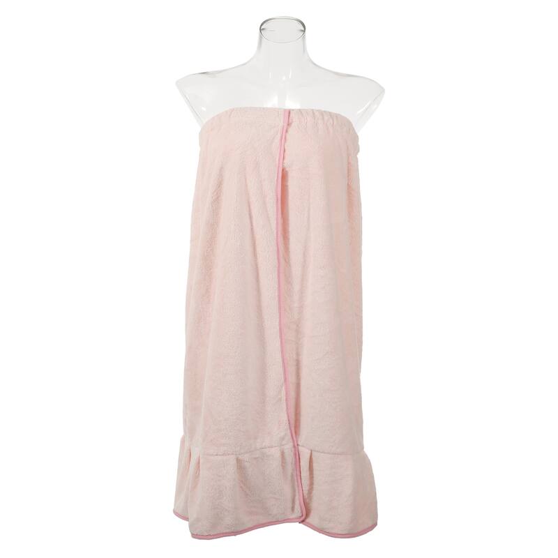 Bath Wrap Towel for Women Shower Robe Adjustable Closure Bath Wrap - Pink