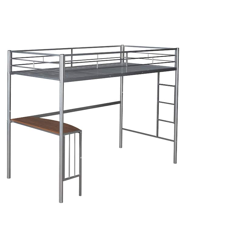 Twin Size Loft Bed with Ladder & Guardrails for Bedroom, Industrial ...