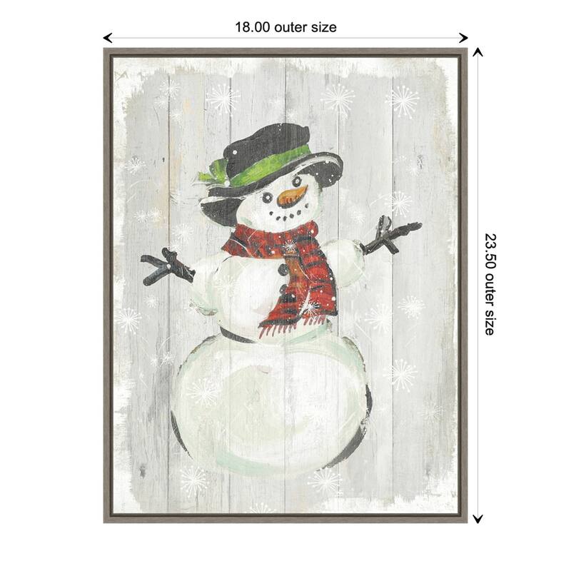 Holiday Snowman by PI Studio Framed Canvas Wall Art