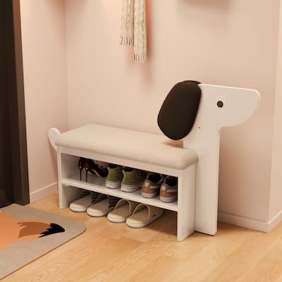 2-Tier Shoe Bench - 35.83"D x 8.07"W x 14.07"H