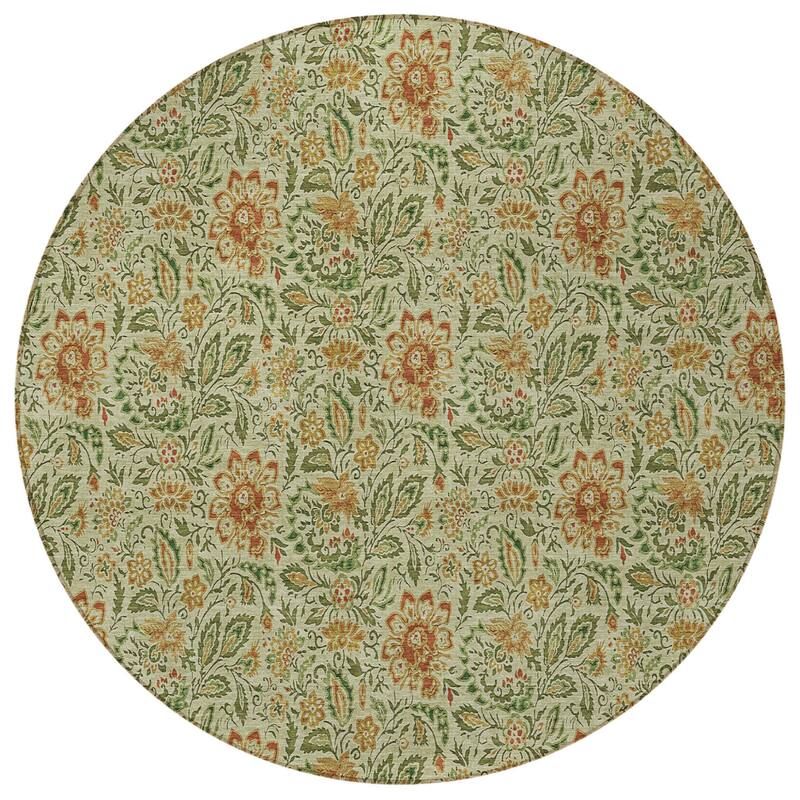 HomeRoots Floral Transitional Rectangle Outdoor Rug