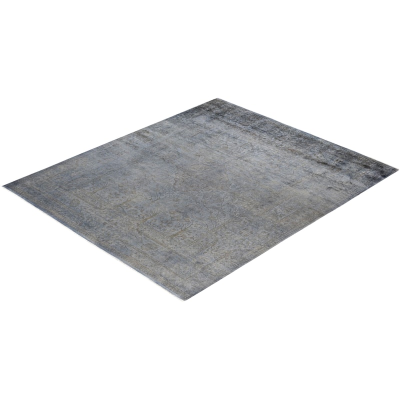 Overdyed One-of-a-Kind Hand-Knotted Area Rug - Gray - 8' 1" x 9' 8"