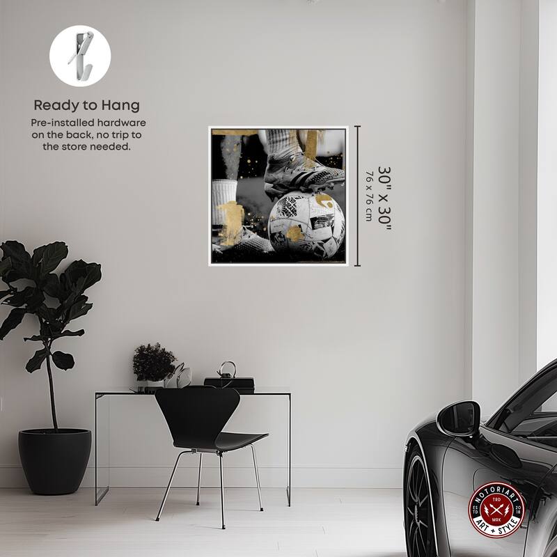 Notoriart Soccer Cleats Framed Soccer 1 Piece Canvas Wall Art