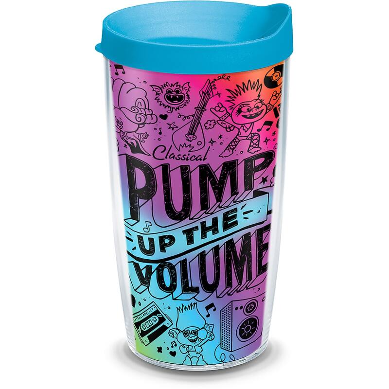 Tervis DreamWorks Trolls Pump Up the Volume Made in USA Double Walled Insulated Travel Tumbler, Classic - 16oz - 16oz