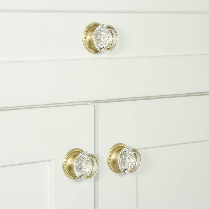Grandeur BORD-CRYS-KNOB-NEWP Bordeaux 1-3/8" Luxury Crystal Vintage