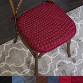 Sweet Home Collection Honeycomb Memory Foam Non Slip Chair Cushion Pad with Ties 16" x 16"