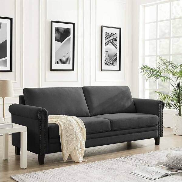 Shop Fabric Sofa Settee Couch Living Room Futon Couch Rivet