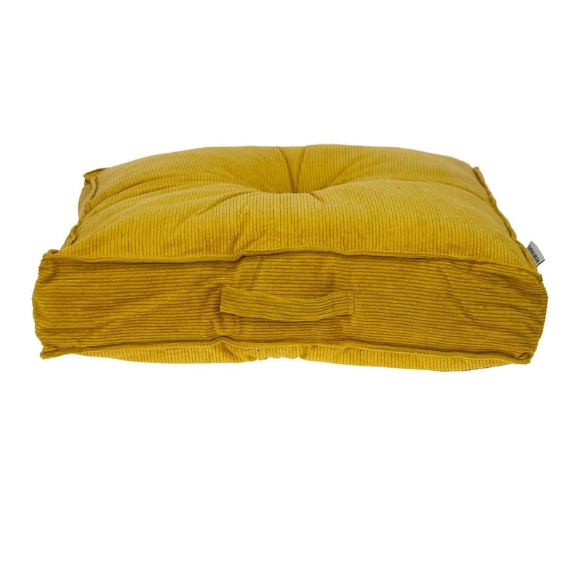 Corduroy Styled Burnt Orange Tufted Floor Pillow
