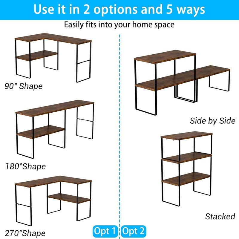 Countertop Organizer Corner Shelf, 2 Tier Adjustable