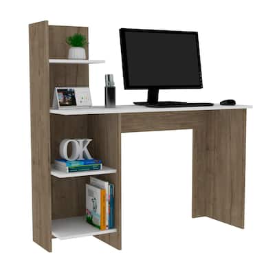 Modern 4-Shelf Writing Desk for Home Office