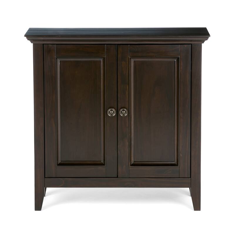 WYNDENHALL Halifax Solid Wood Transitional Low Storage Cabinet - 32"w x 14"d x 31" h