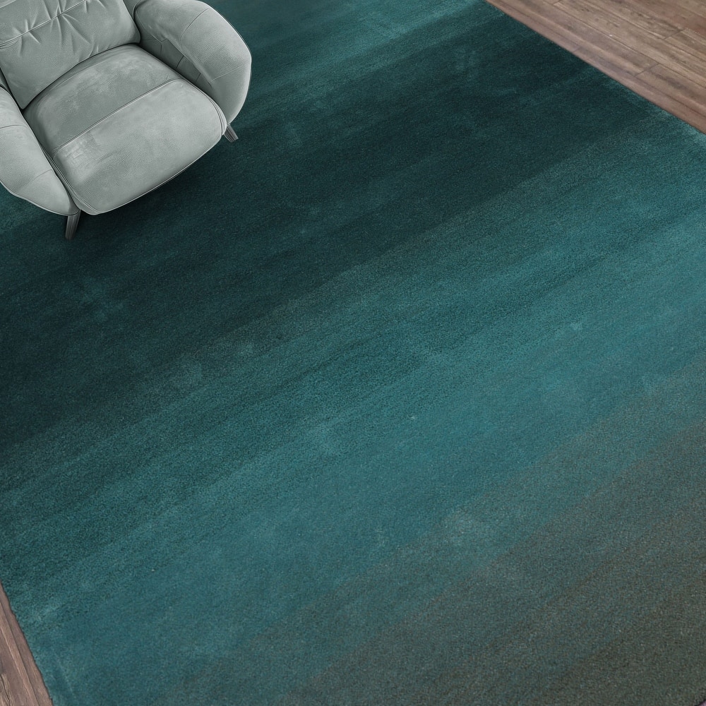 Multi Color Coral Ombre Designer Wool Rug for Modern Interiors