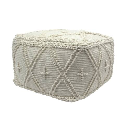 Fossa Handcrafted Boho Large Rectangular Pouf by Christopher Knight Home