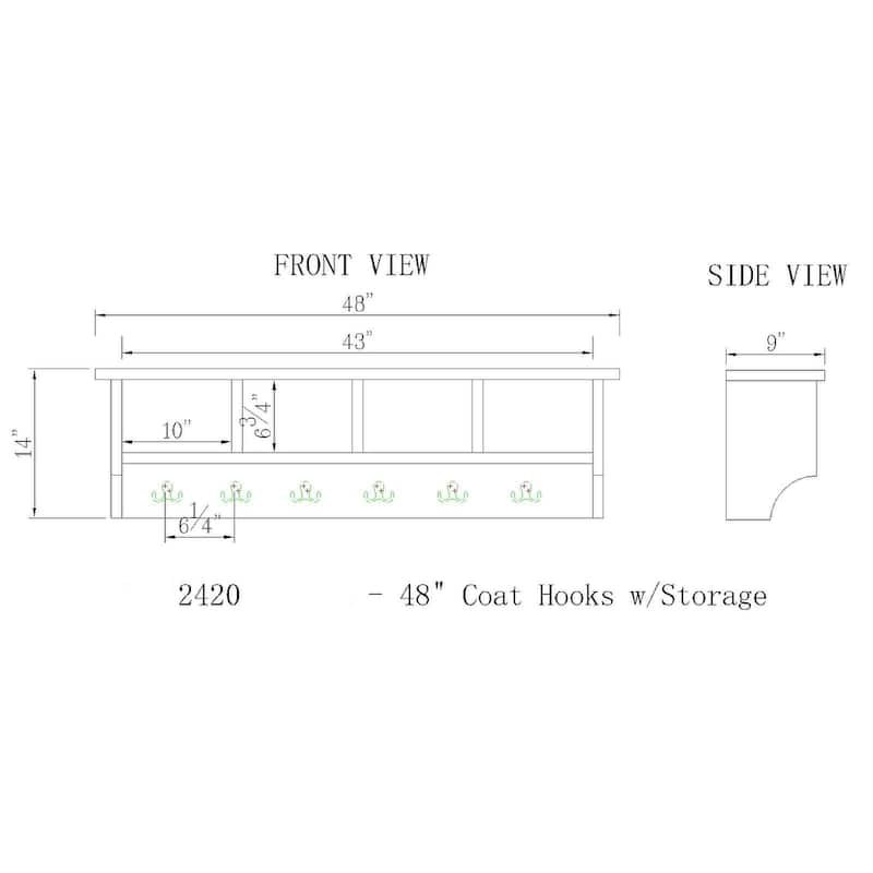 Carbon Loft Lawrence Entryway Coat Hook with Storage Cubbies