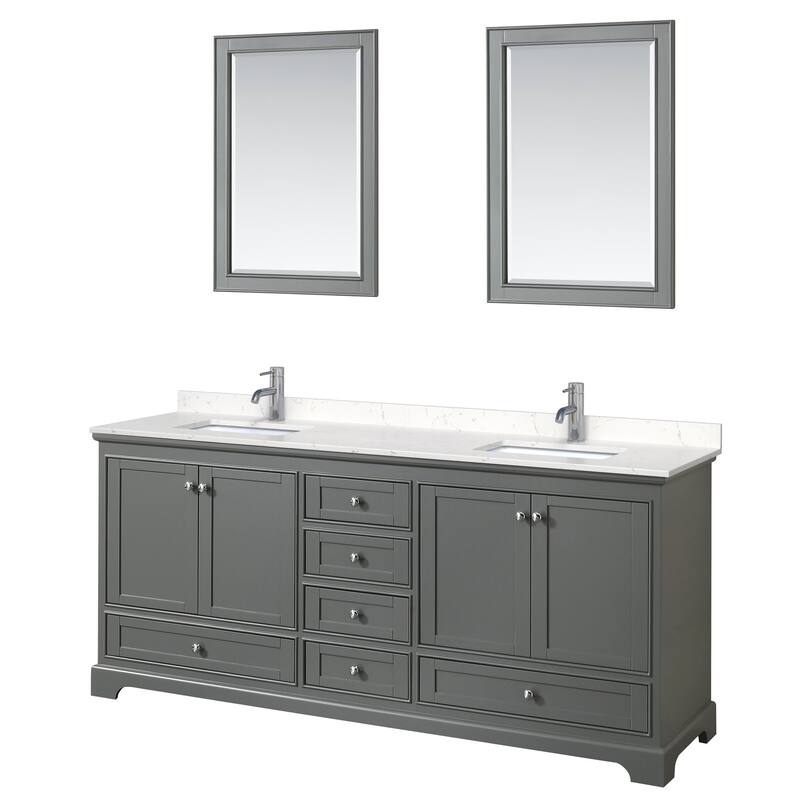 Wyndham Collection Deborah 80" Free Standing Double Basin Vanity Set