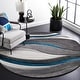 preview thumbnail 113 of 128, SAFAVIEH Hollywood Deep Mid-Century Modern Abstract Rug 3' Round - Grey/Turquoise