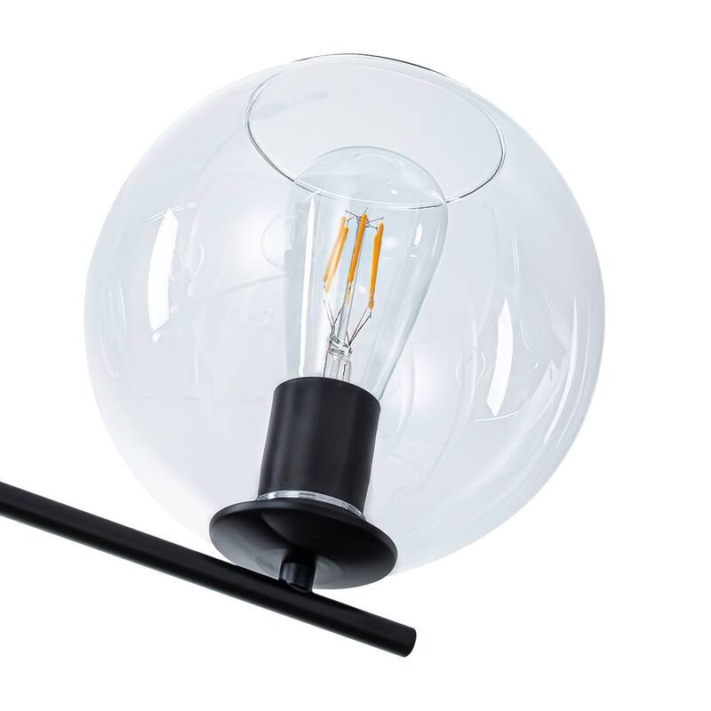 Chic Modern 4-Light Symmetrical Hand-blown Clear Glass Chandelier - 34.6 in